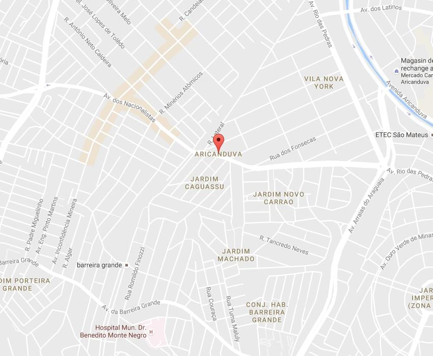 地图Aricanduva São Paulo