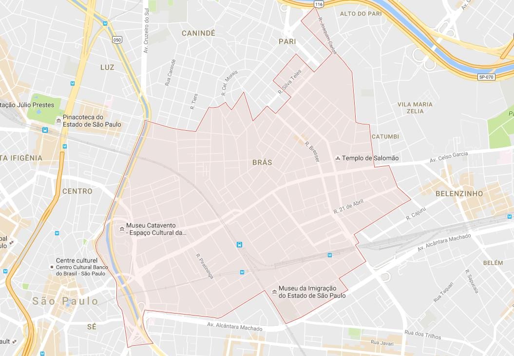 地图Brás São Paulo