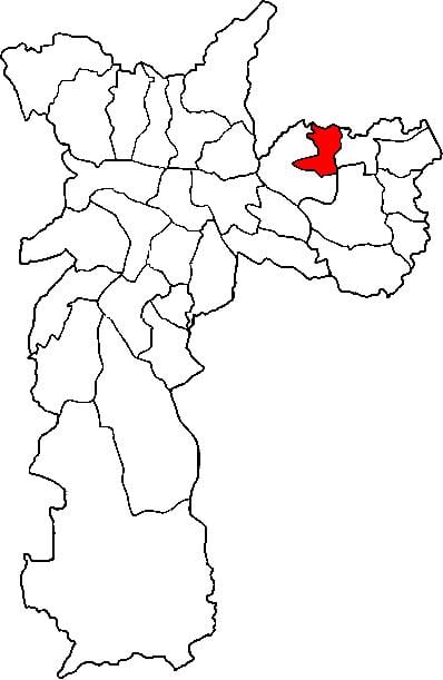 地图Ermelino马塔拉佐子县São Paulo