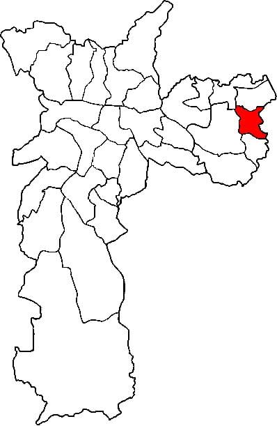 地图Guaianases子县São Paulo