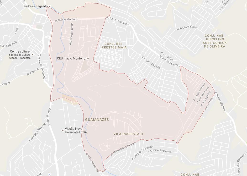 地图Guaianases São Paulo