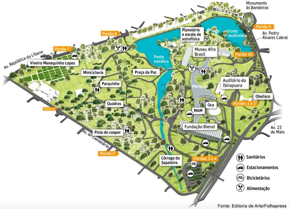 地图Ibirapuera São Paulo