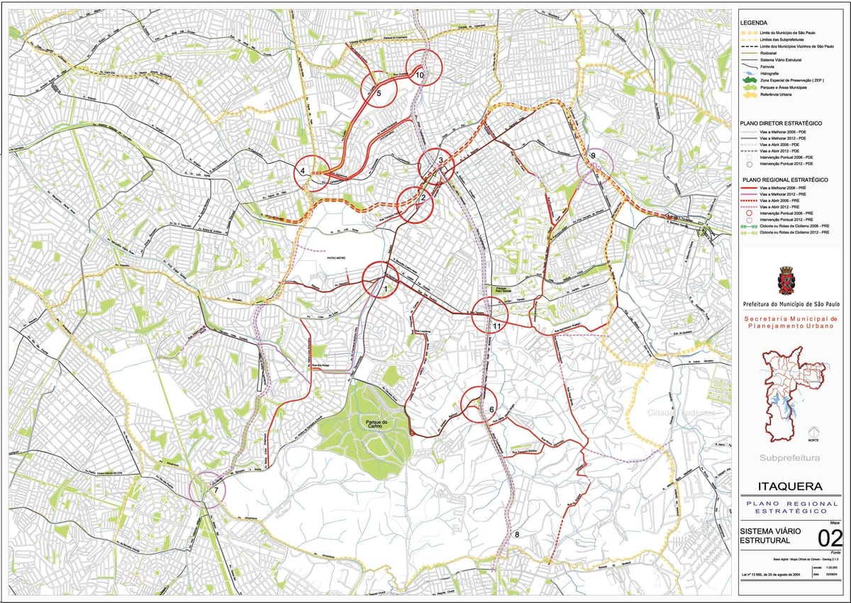 地图Itaquera São Paulo-道路