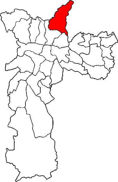 地图Jaçanã-Tremembé子县São Paulo
