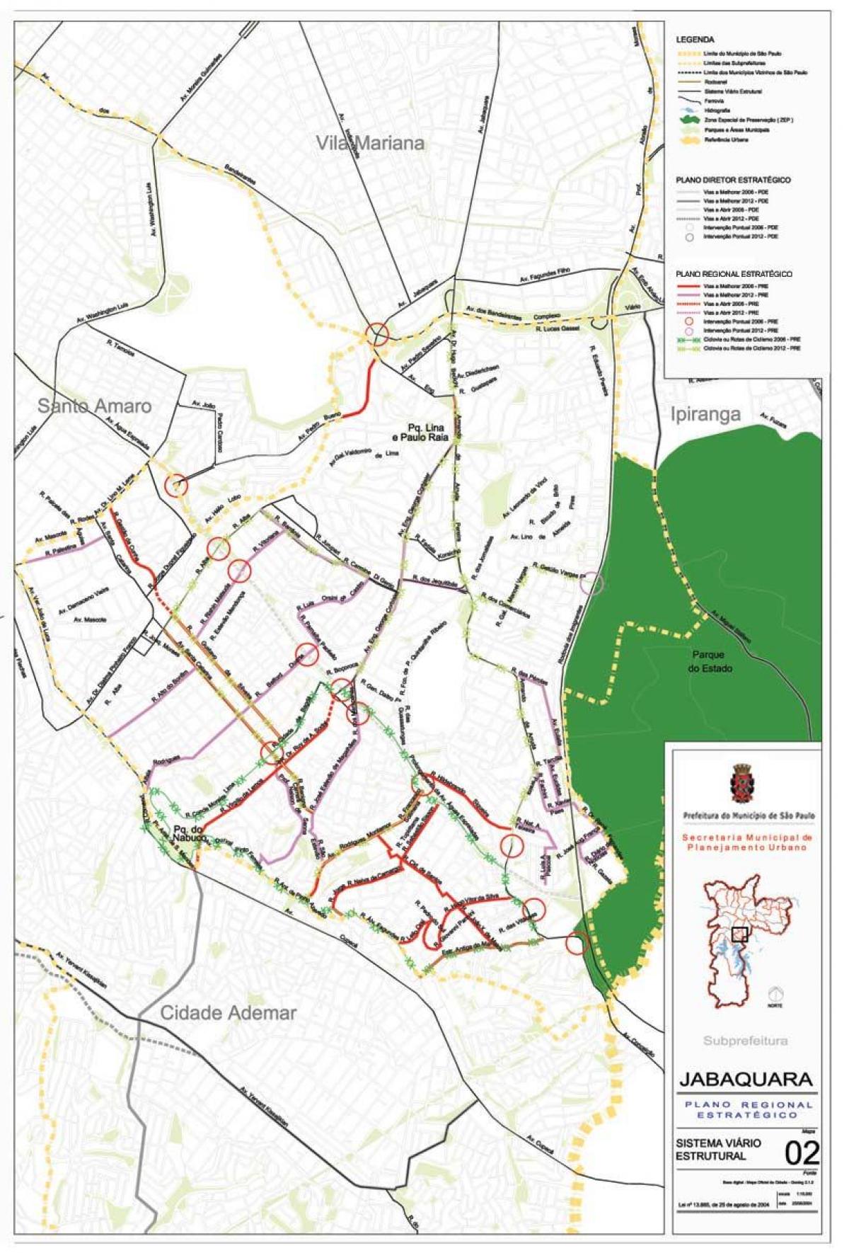 地图Jabaquara São Paulo-道路