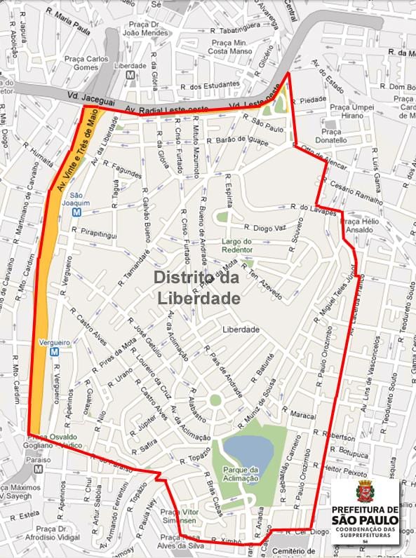 地图的Liberdade São Paulo