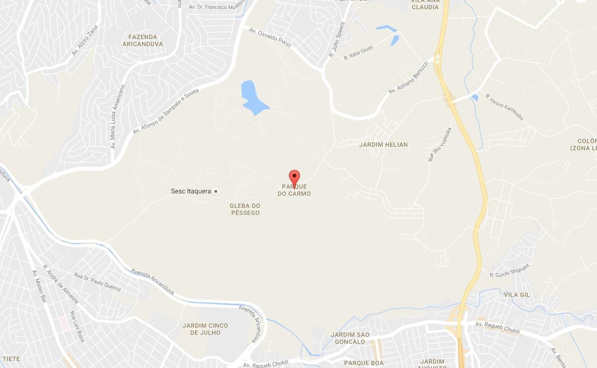 地图上的公园do Carmo São Paulo