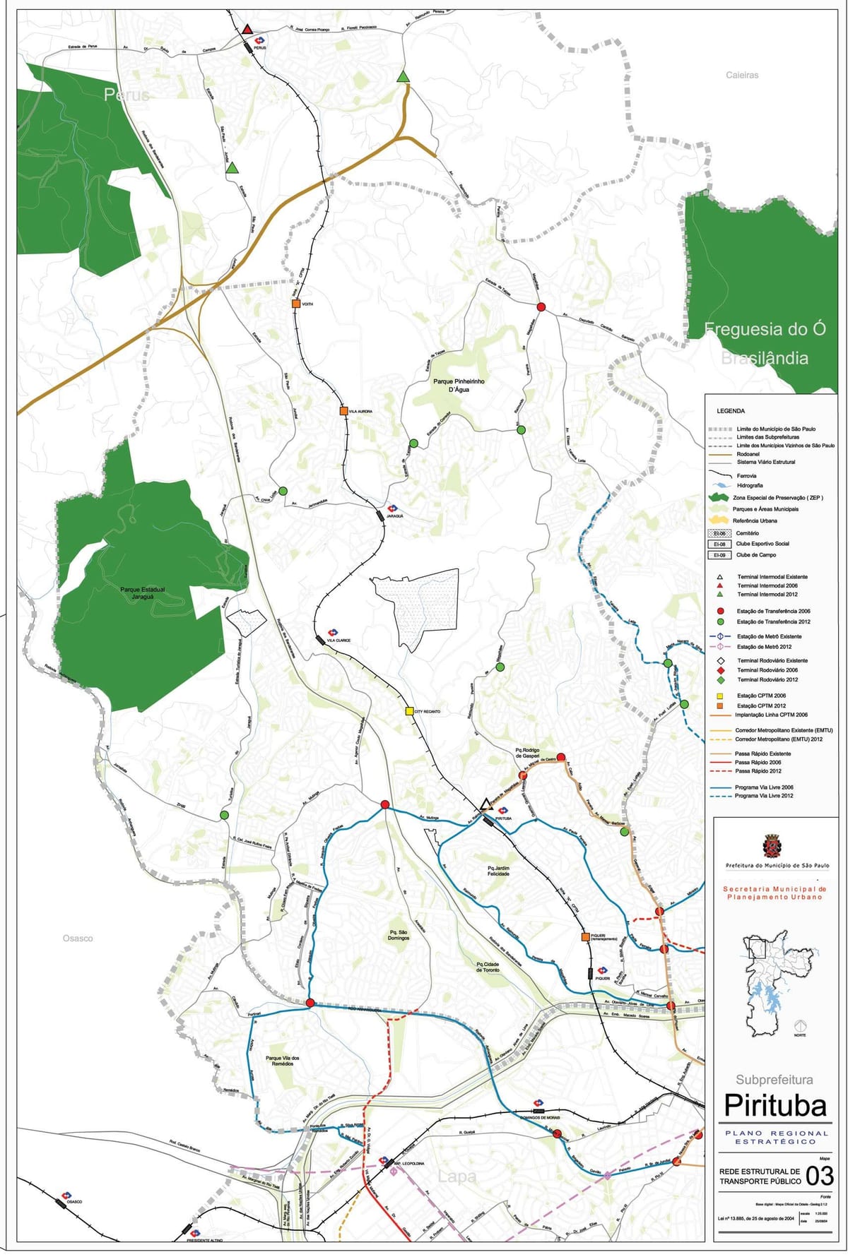地图Pirituba-碳排放最少的São Paulo-公共交通工具