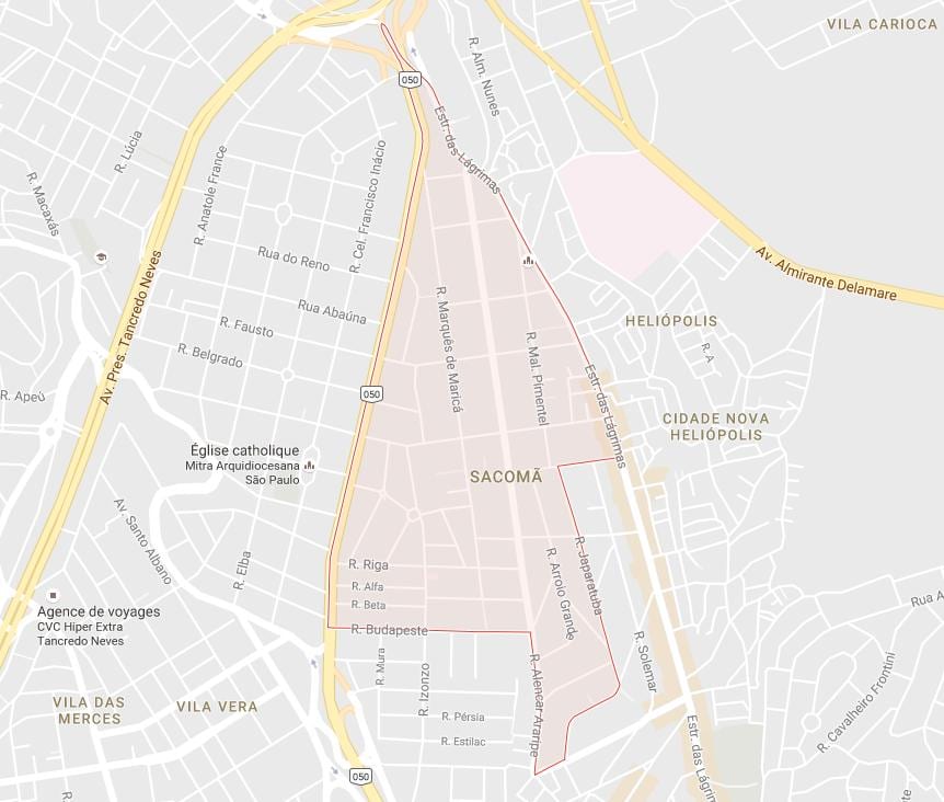 地图Sacomã São Paulo