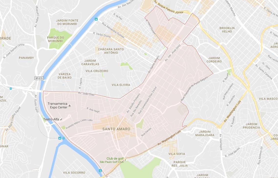 地图的Santo Amaro São Paulo