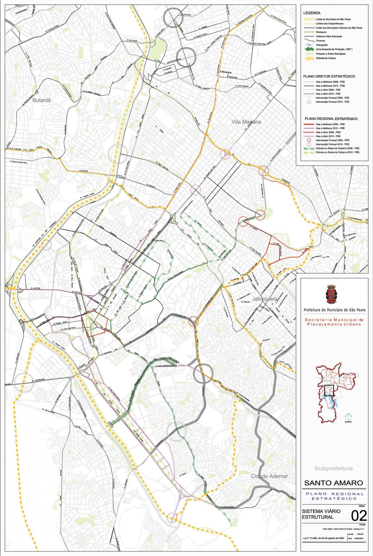 地图的Santo Amaro São Paulo-道路