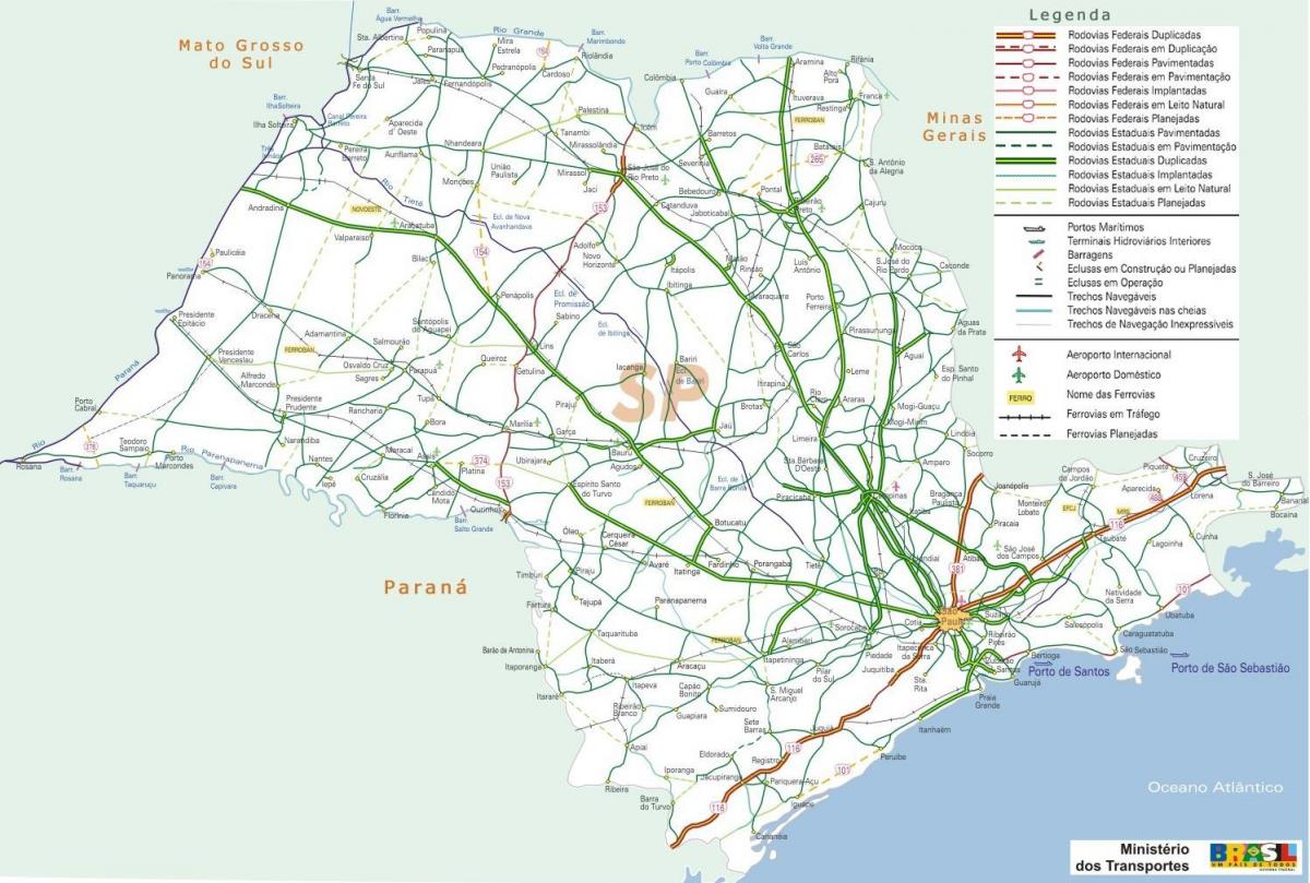 地图São Paulo高速公路