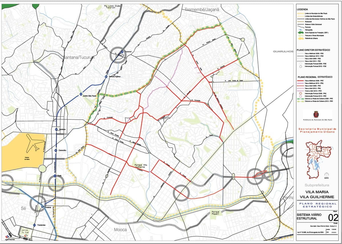 地图的维拉玛丽亚São Paulo-道路