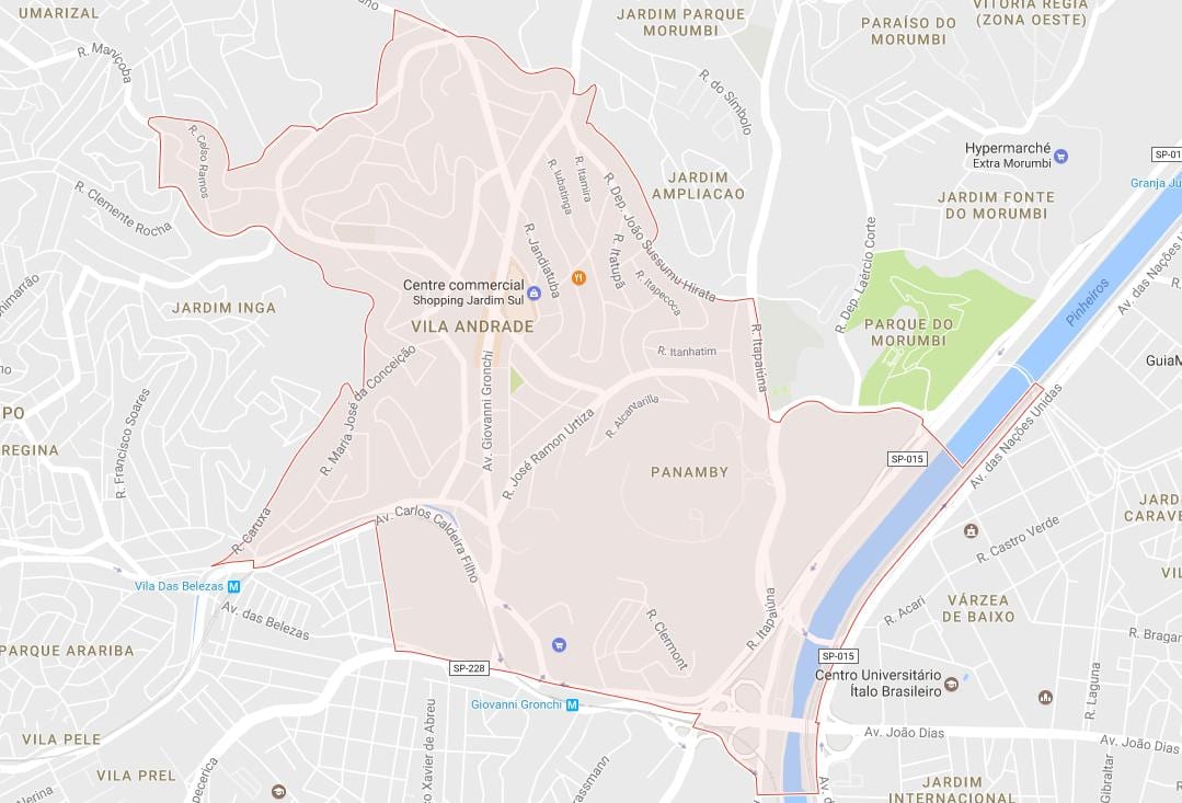 地图的维拉*安德拉德São Paulo