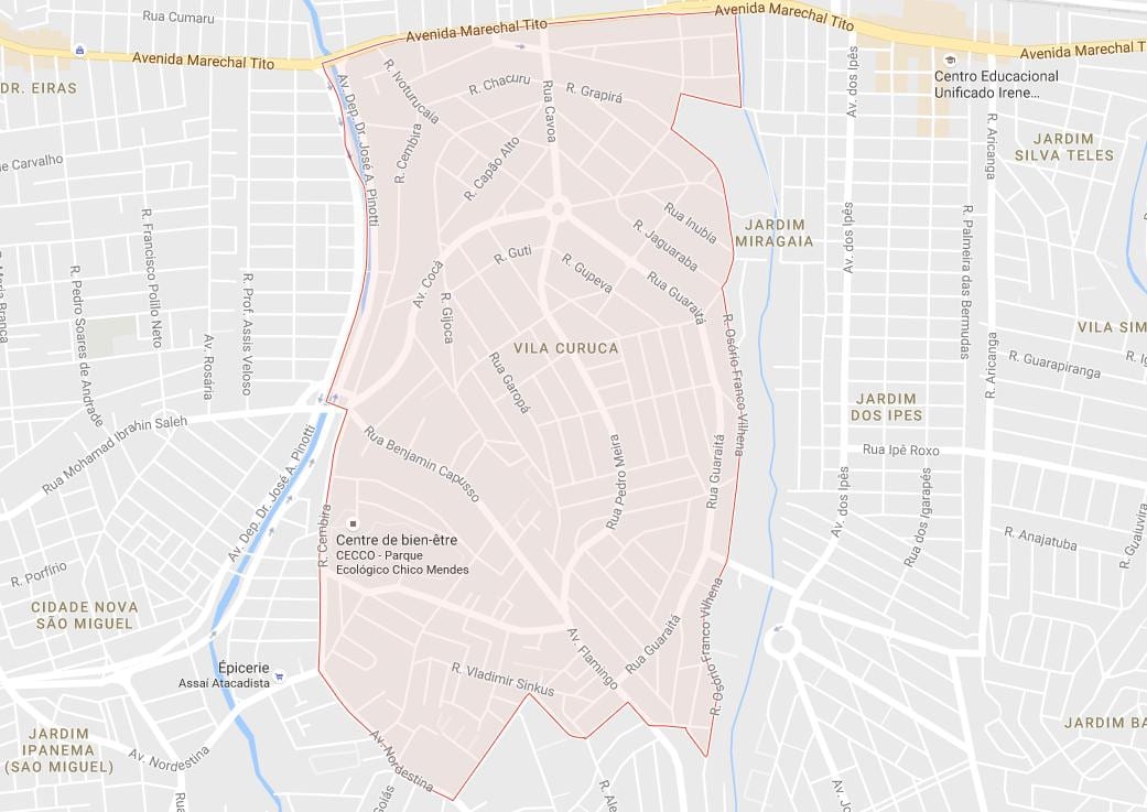 地图的维拉Curuçá São Paulo