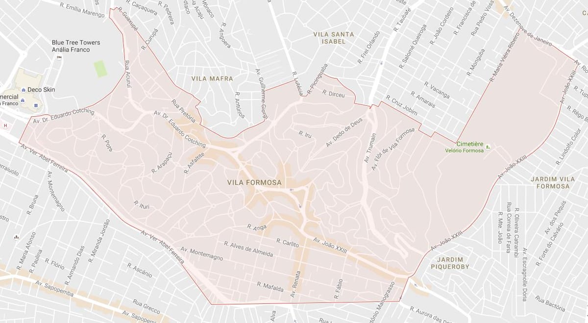 地图的维拉Formosa São Paulo