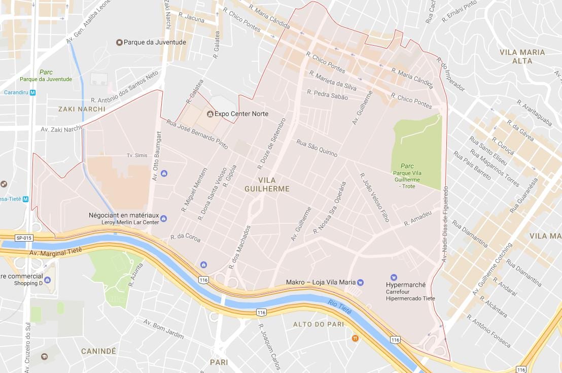 地图的维拉Guilherme São Paulo