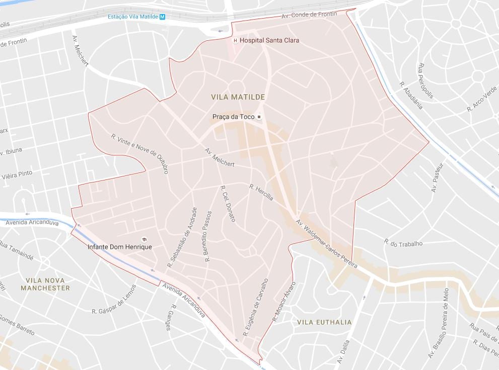 地图的维拉Matilde São Paulo