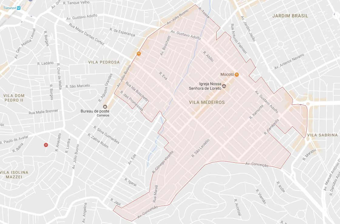地图的维拉Medeiros São Paulo