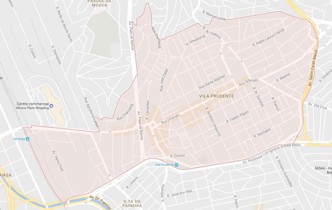 地图的维拉Prudente São Paulo