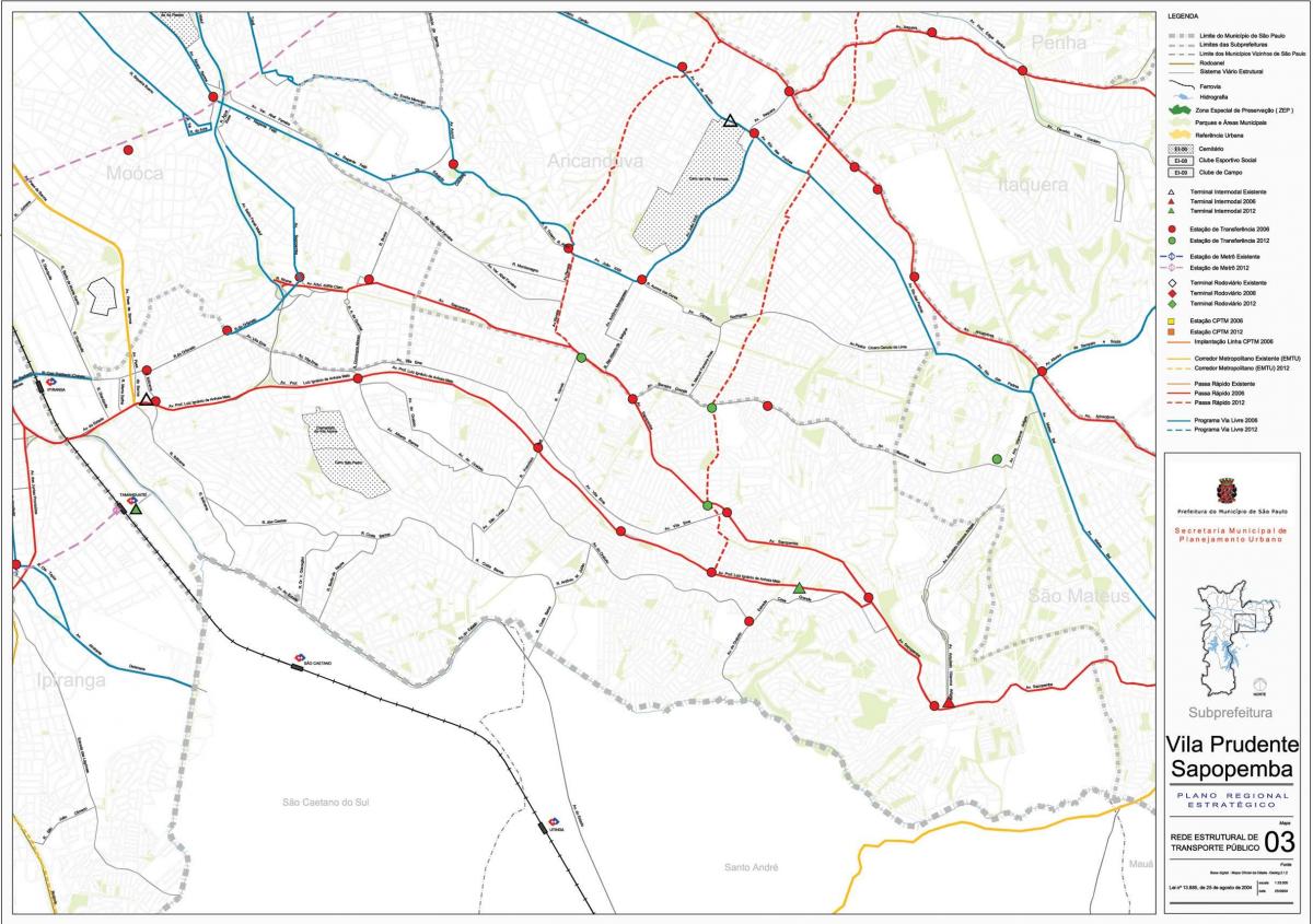 地图的维拉Prudente São Paulo-公共交通工具
