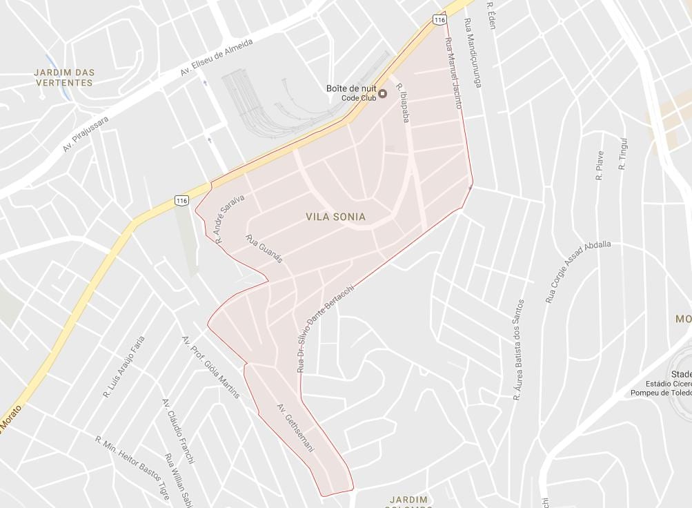 地图的维拉Sônia São Paulo