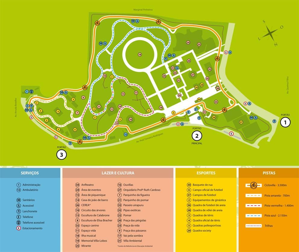 地图的Villa-Lobos公园