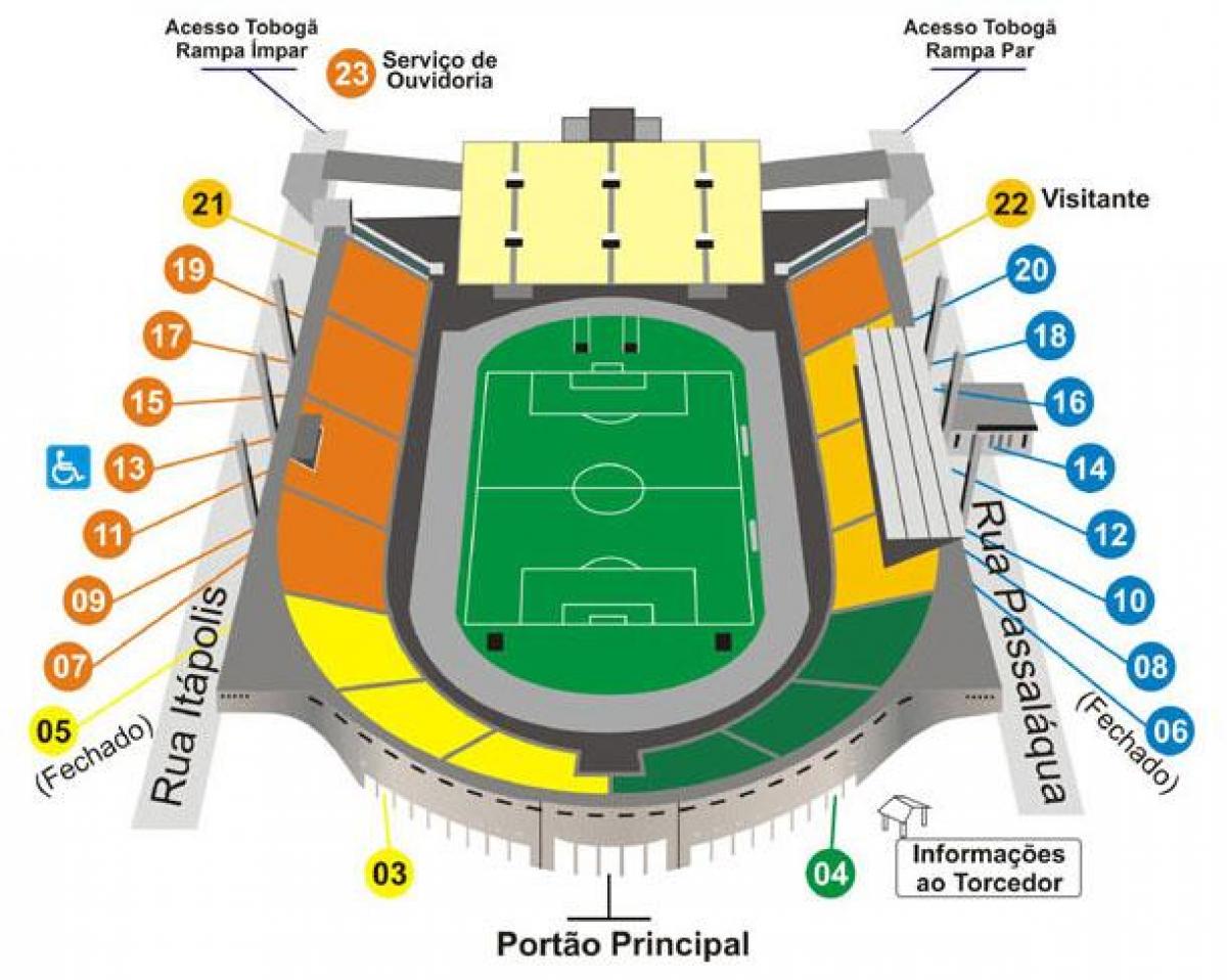 地图帕卡恩布São Paulo体育场