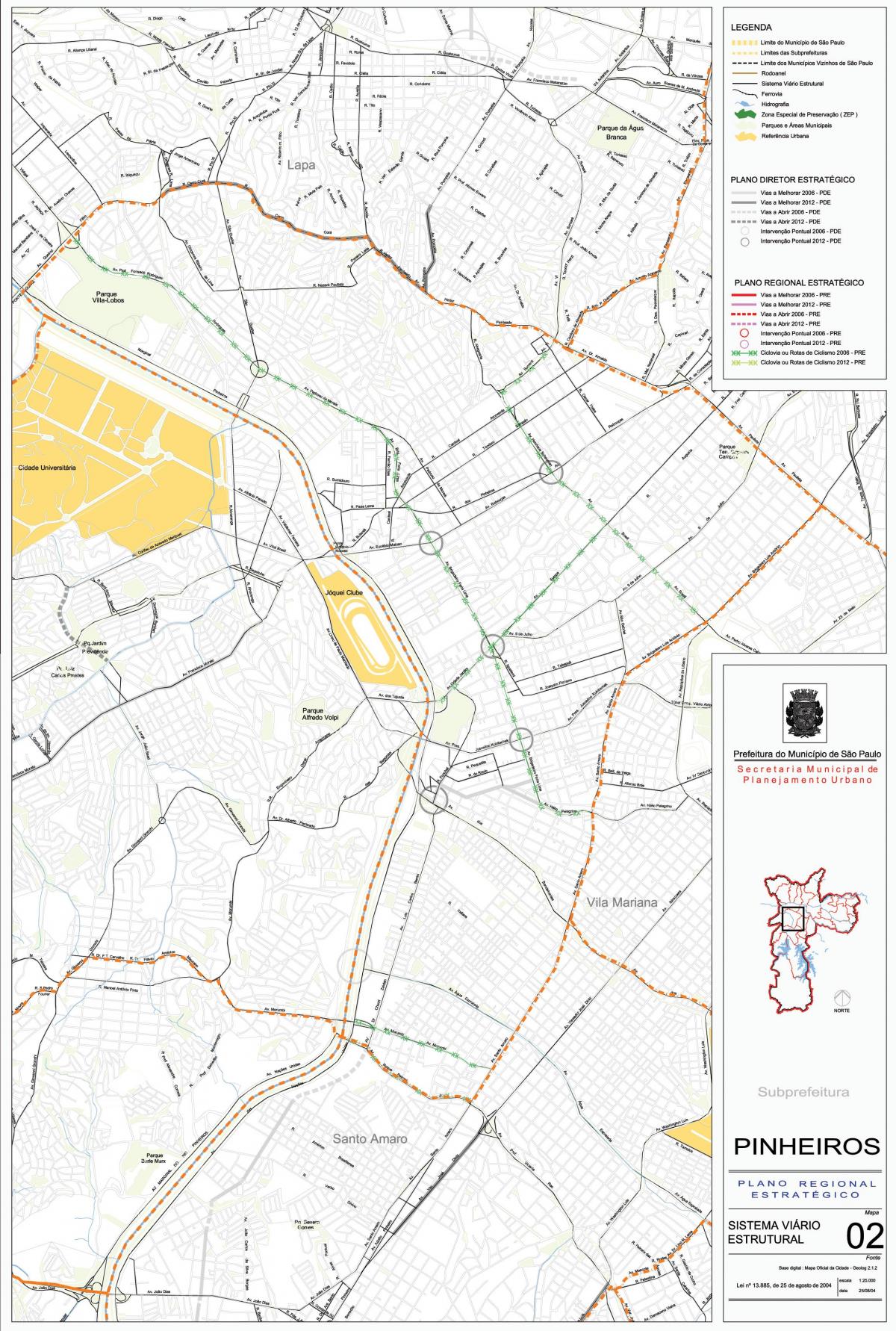 地图皮涅罗斯São Paulo-道路