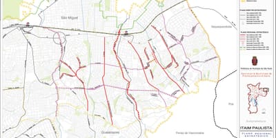 地图伊泰Paulista-Vila Curuçá São Paulo-道路