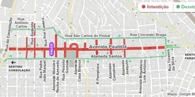 地图Paulista大道São Paulo