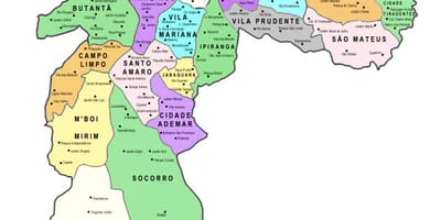 地图的副州São Paulo