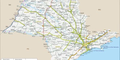 地图的圣保罗州的高速公路