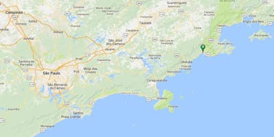地图的海滩Ubatumirim