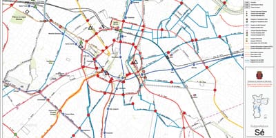 地图瑟São Paulo-公共交通工具
