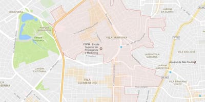 地图的维拉马里亚纳São Paulo
