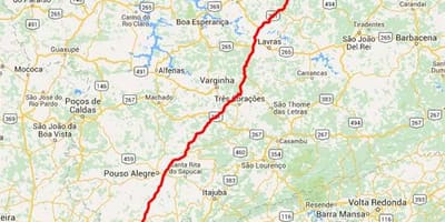 地图Fernão迪亚斯高速公路-BR381