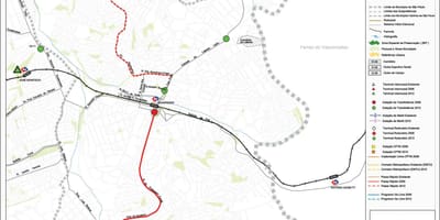 地图Guaianases São Paulo-公共交通工具