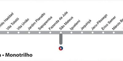 地图São Paulo地铁线15-银