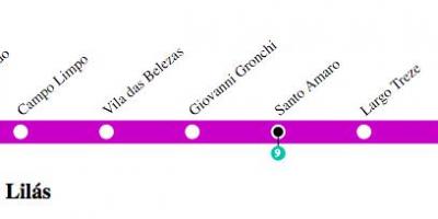 地图São Paulo地铁线5-紫色