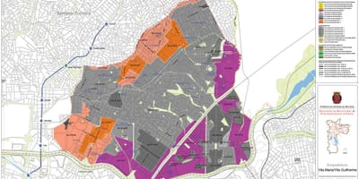地图的维拉玛丽亚São Paulo-占领土壤