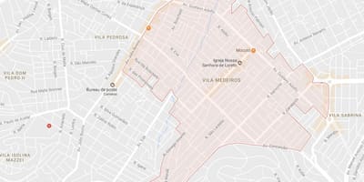 地图的维拉Medeiros São Paulo